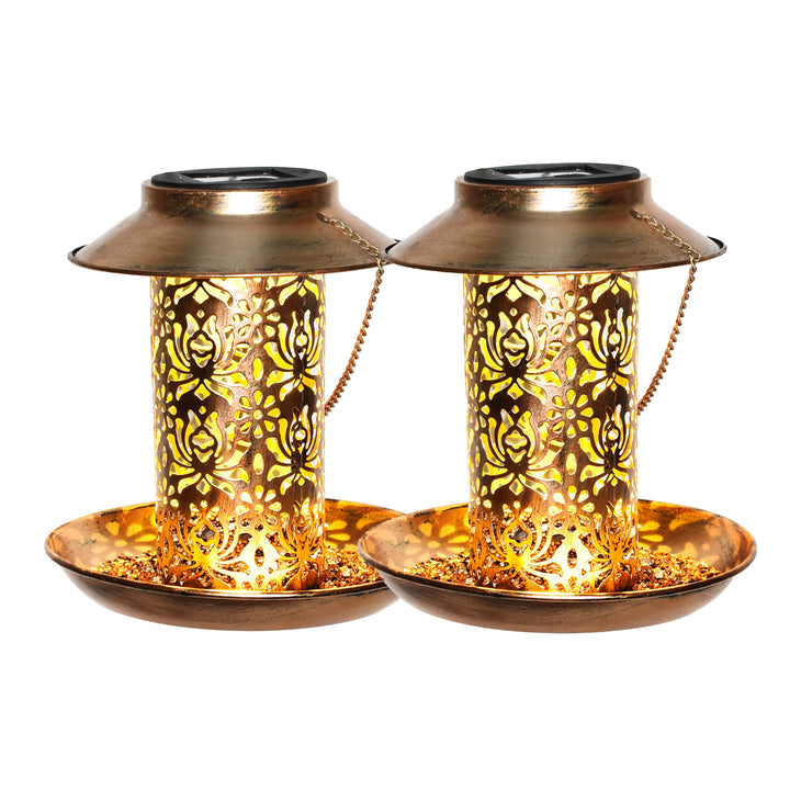 SAMHEOUTDOOR 2lb. Metal Solar Power Bird Feeder