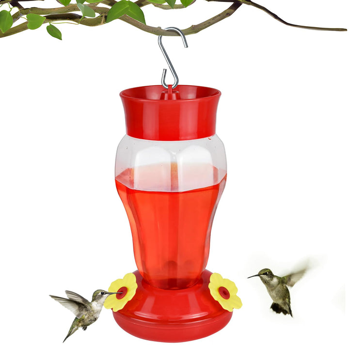 SAMHEOUTDOOR 16 oz. Flower Lamp Plastic Hummingbird Feeder