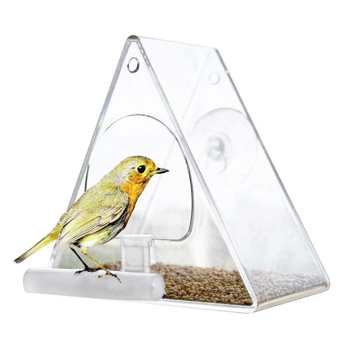 SAMHEOUTDOOR Hanging Triangle Clear Bird Feeder for Yard