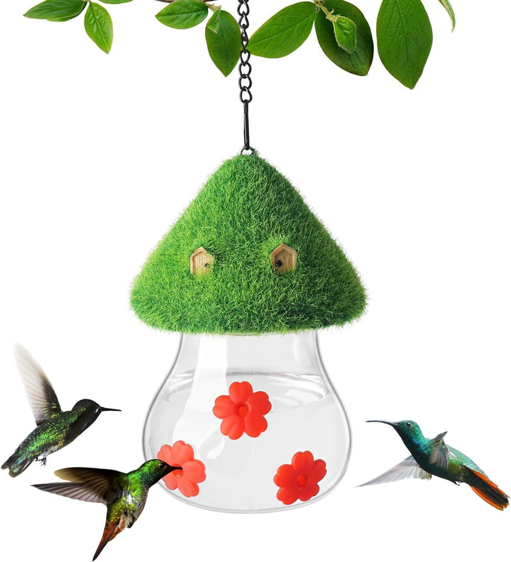 SAMHEOUTDOOR Mushroom Shape Plastic Hummingbird Feeder