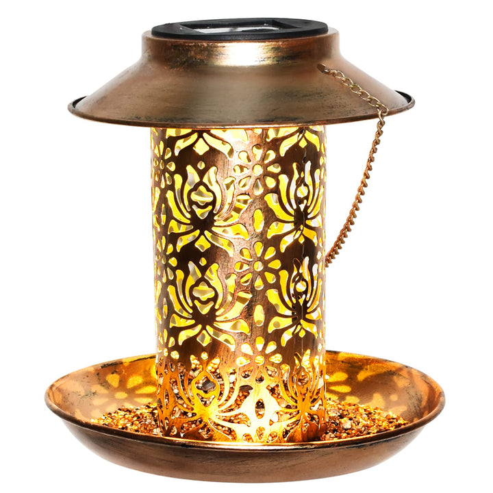 SAMHEOUTDOOR 2lb. Metal Solar Power Bird Feeder