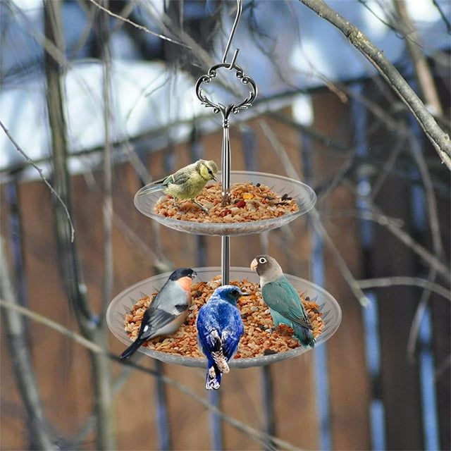 Double Layer Transparent Acrylic Tray Bird Feeder
