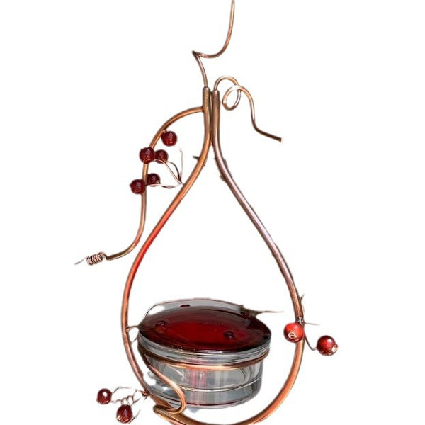 Vine Shaped Copper Hummingbird Feeder