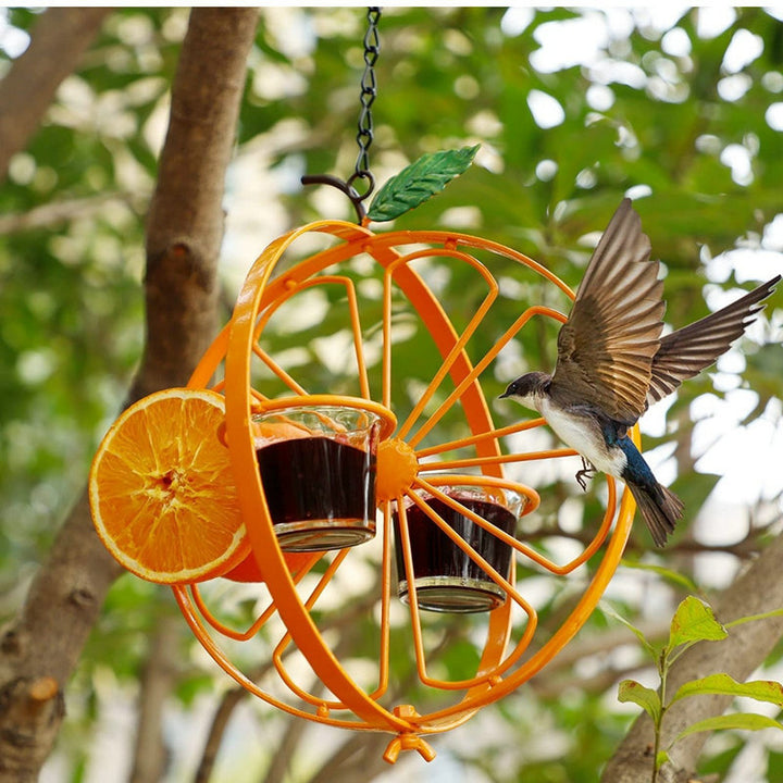 2-in-1 Concentric Circles Metal Oriole Feeder