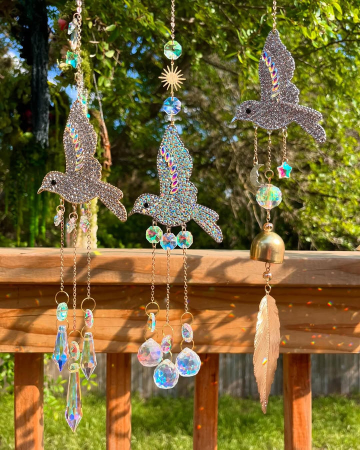 3 Pcs Set Hummingbird Suncatchers Hanging Decor
