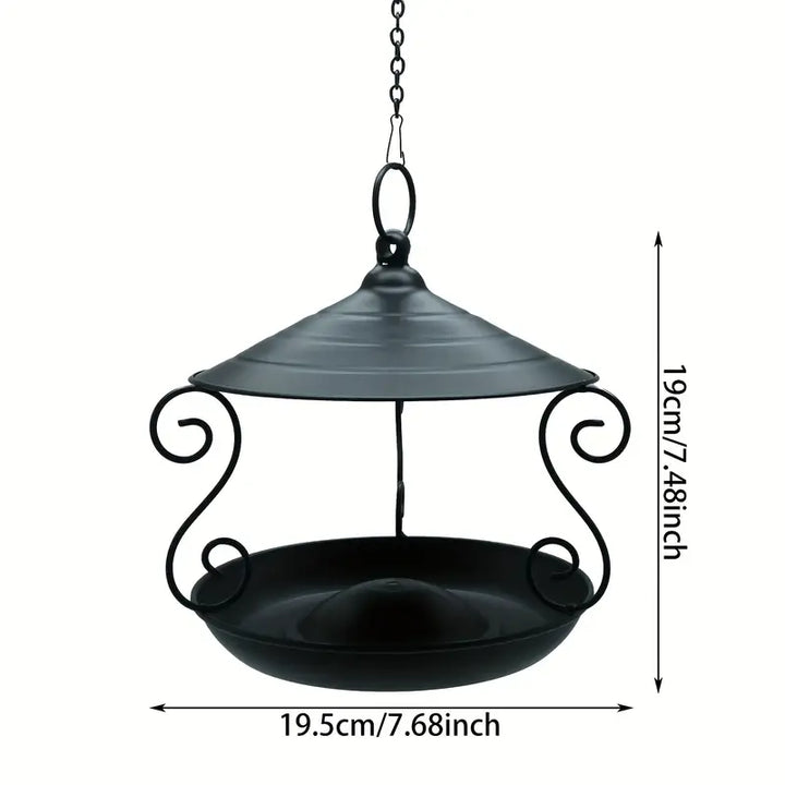 SAMHEOUTDOOR 7.7 Inch Hanging Metal Bird Feeder