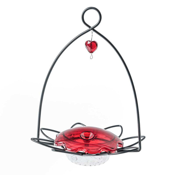 2 Pcs Flower-Shaped Hummingbird Feeder with Heart