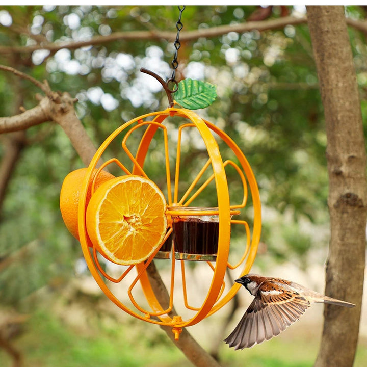 2-in-1 Concentric Circles Metal Oriole Feeder