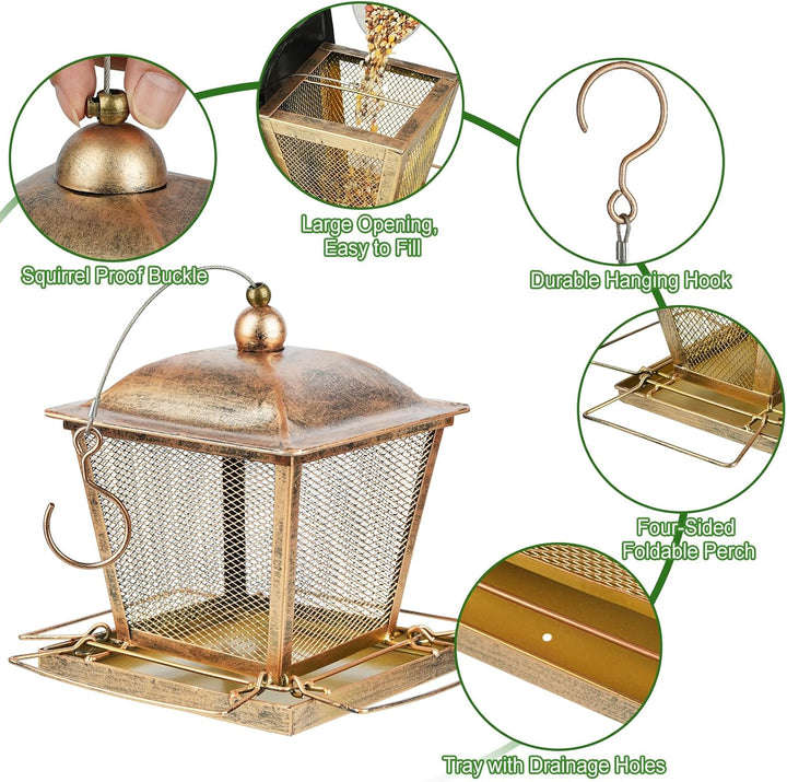 SAMHEOUTDOOR 2.5lb. Metal Street Lamp Shaped Bird Feeder