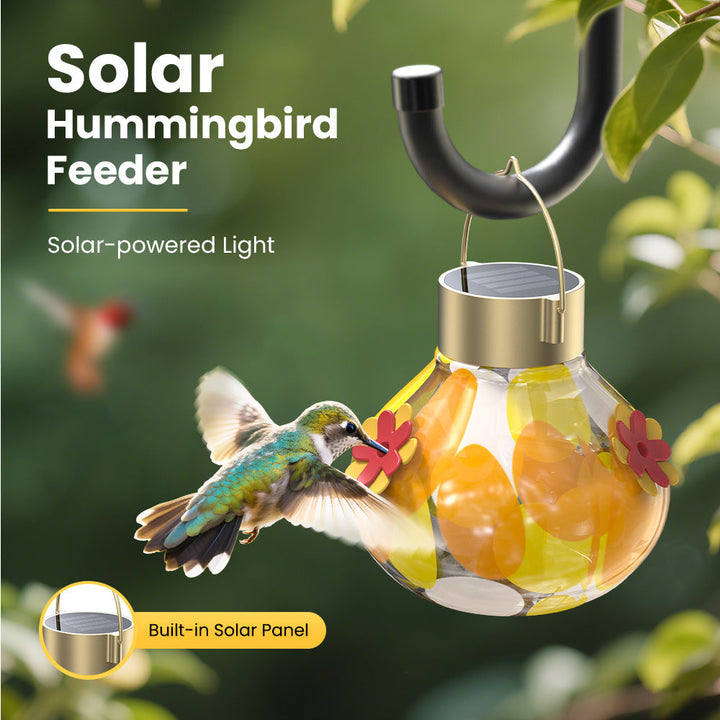 SAMHEOUTDOOR Solar Power Hummingbird Feeder