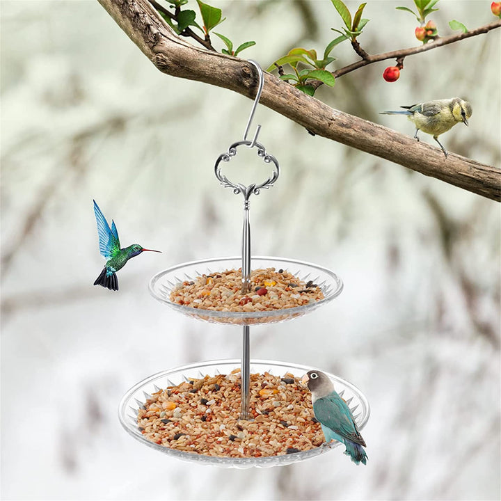 Double Layer Transparent Acrylic Tray Bird Feeder