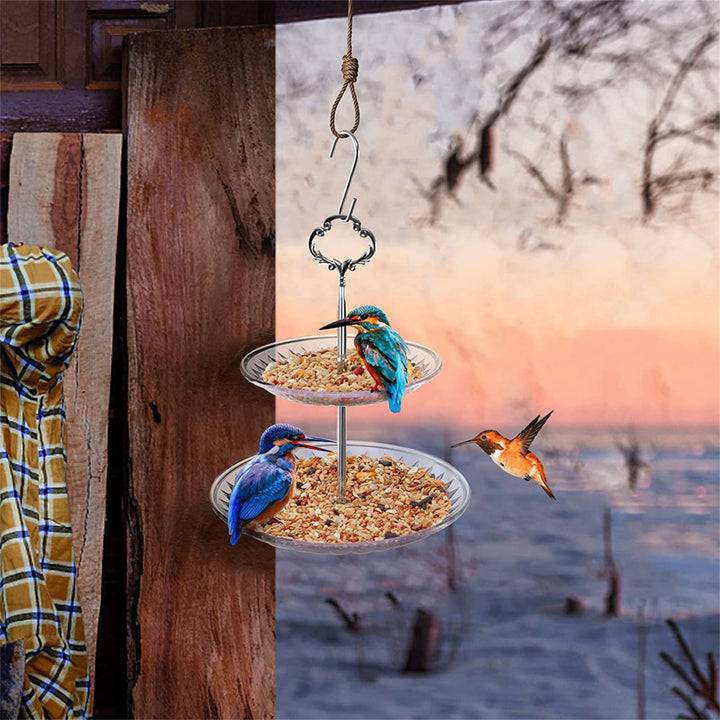 Double Layer Transparent Acrylic Tray Bird Feeder