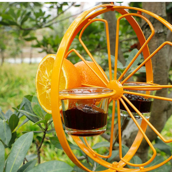 2-in-1 Concentric Circles Metal Oriole Feeder
