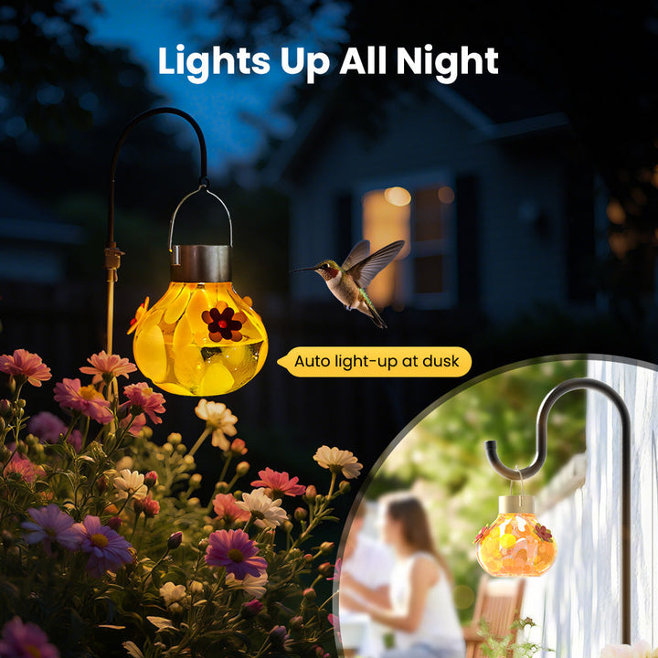 SAMHEOUTDOOR Solar Power Hummingbird Feeder