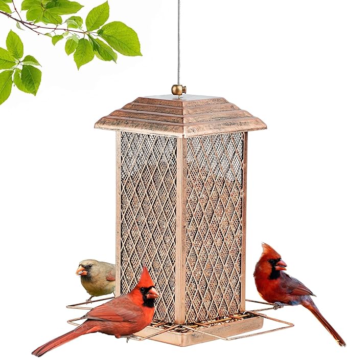 SAMHEOUTDOOR 4lb. Metal Square Extra Tall Bird Feeder