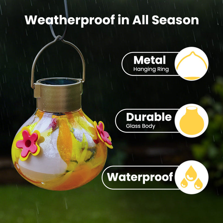 SAMHEOUTDOOR Solar Power Hummingbird Feeder