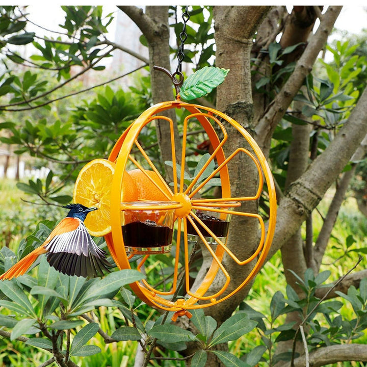 2-in-1 Concentric Circles Metal Oriole Feeder