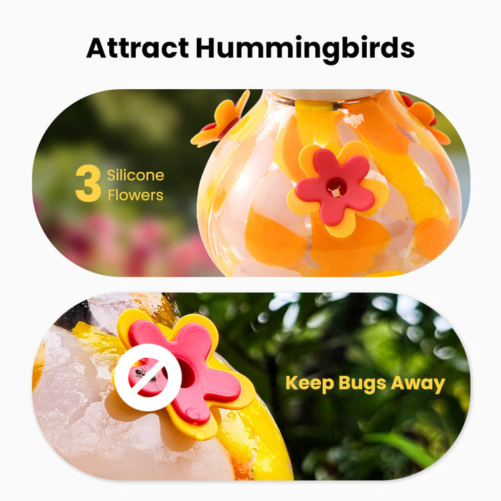 SAMHEOUTDOOR Solar Power Hummingbird Feeder