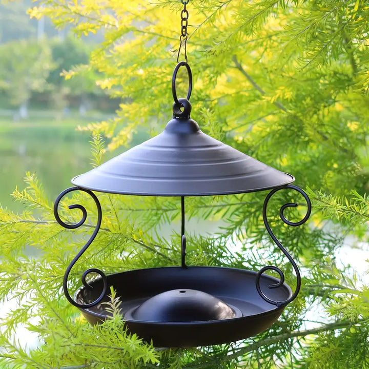 SAMHEOUTDOOR 7.7 Inch Hanging Metal Bird Feeder