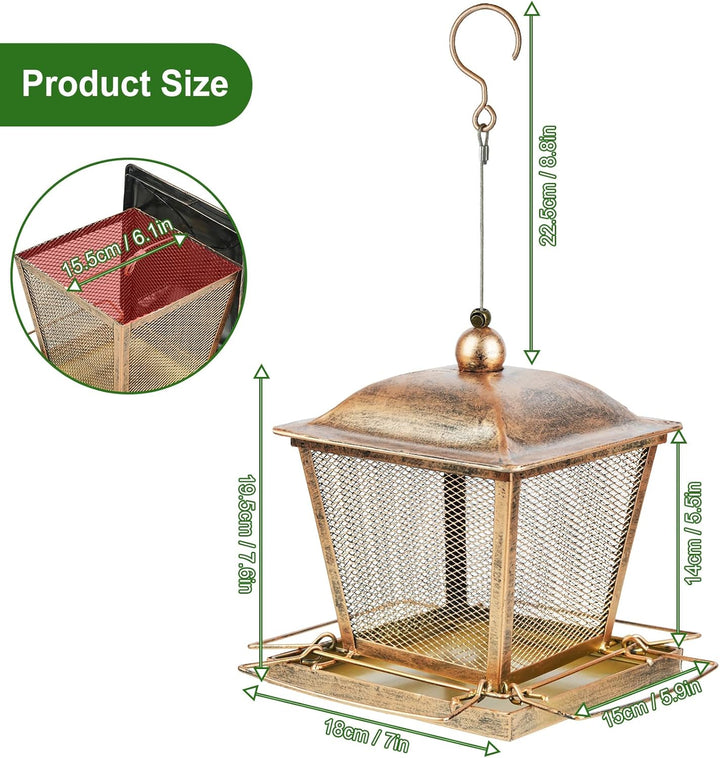 SAMHEOUTDOOR 2.5lb. Metal Street Lamp Shaped Bird Feeder