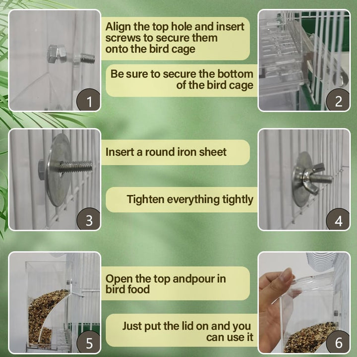 No Mess Automatic Parrot Bird Feeder