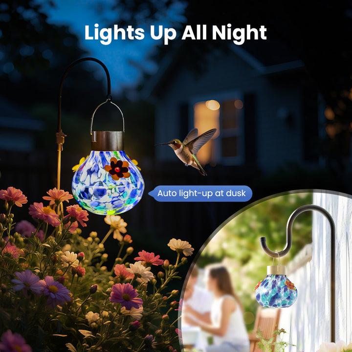 SAMHEOUTDOOR Solar Power Hummingbird Feeder