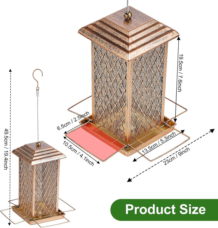 SAMHEOUTDOOR 4lb. Metal Square Extra Tall Bird Feeder