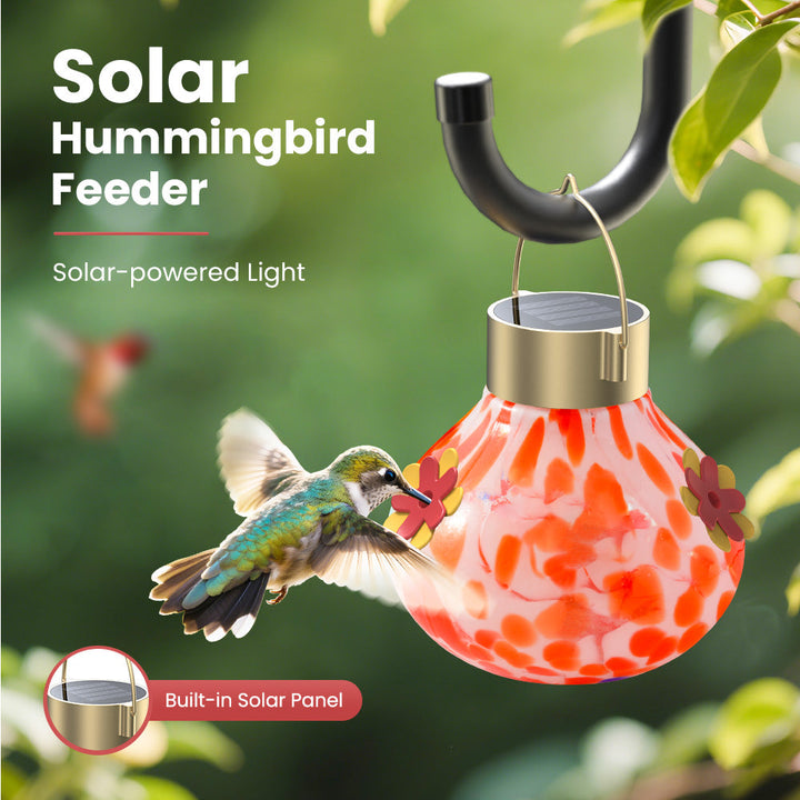 SAMHEOUTDOOR Solar Power Hummingbird Feeder