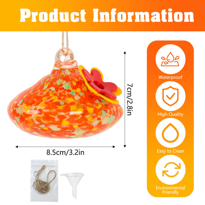 Hand-Blown Glass Hummingbird Feeders E