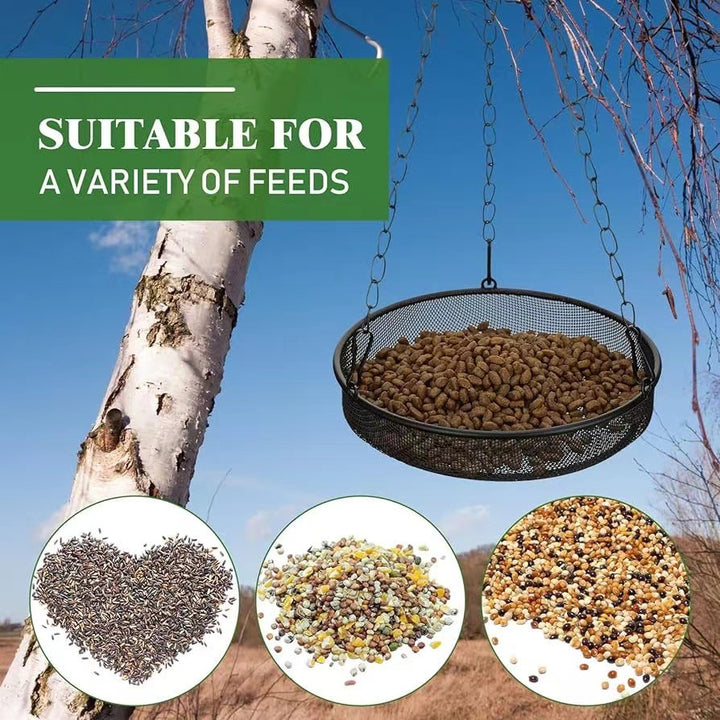 Hanging Metal Round/Square Bird Feeder Tray