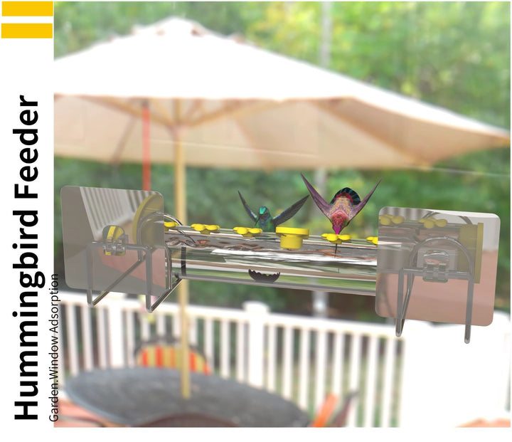 Window Hummingbird Feeder With 6 Ports（Yellow）