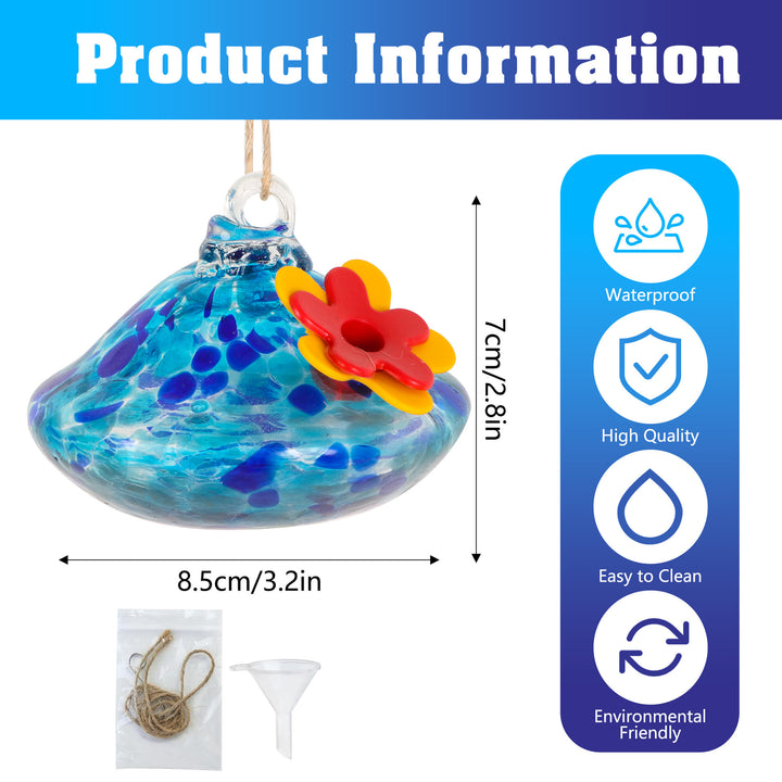 Hand-Blown Glass Hummingbird Feeders F
