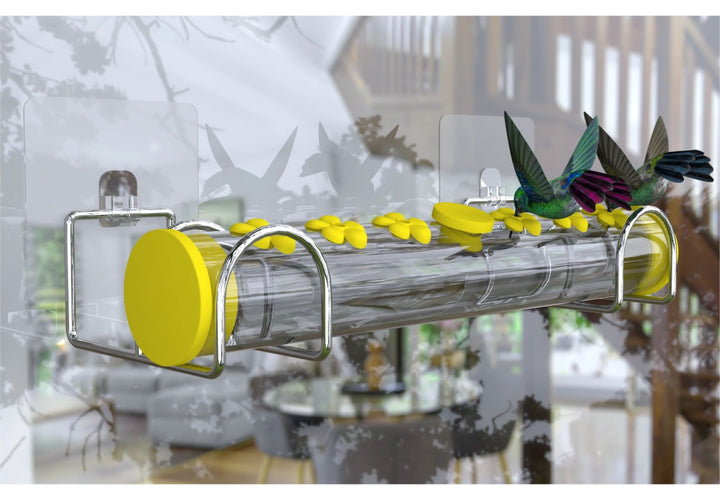 Window Hummingbird Feeder With 6 Ports（Yellow）