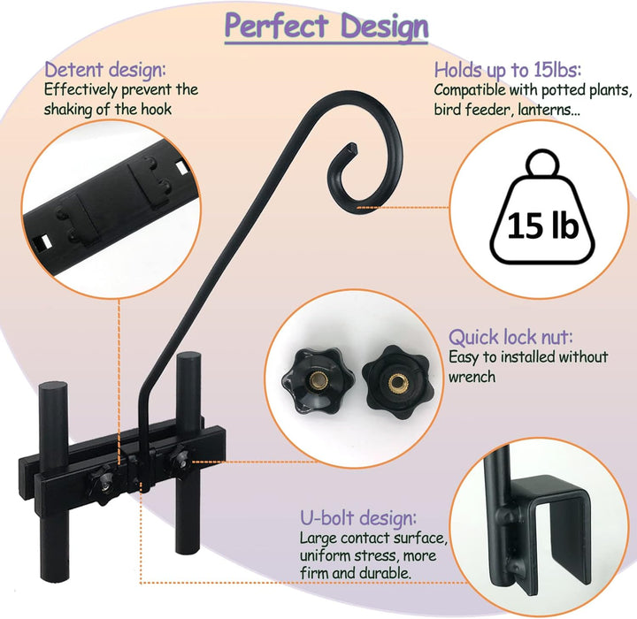 16.5-Inch Deck Bird Feeder Hanger for Fence