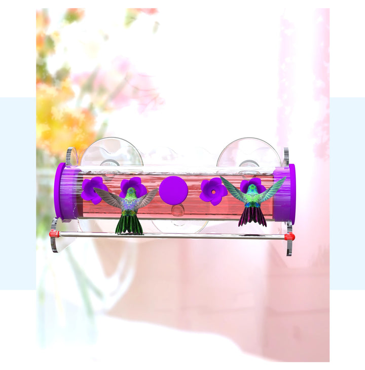 Suction Cup Window Purple Hummingbird Feeder