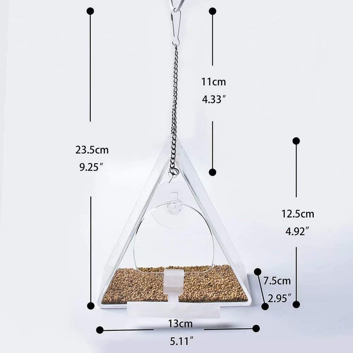 SAMHEOUTDOOR Hanging Triangle Clear Bird Feeder for Yard