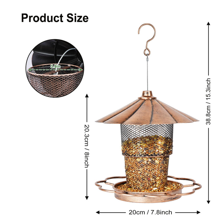 SAMHEOUTDOOR 2lb. Double Layer Retractable Metal Bird Feeder