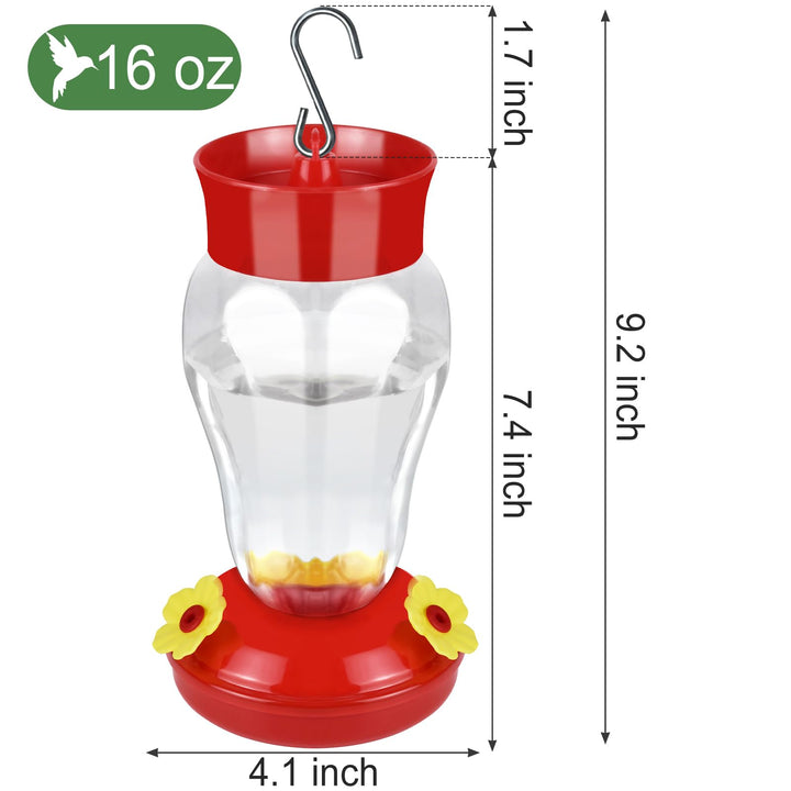 SAMHEOUTDOOR 16 oz. Flower Lamp Plastic Hummingbird Feeder