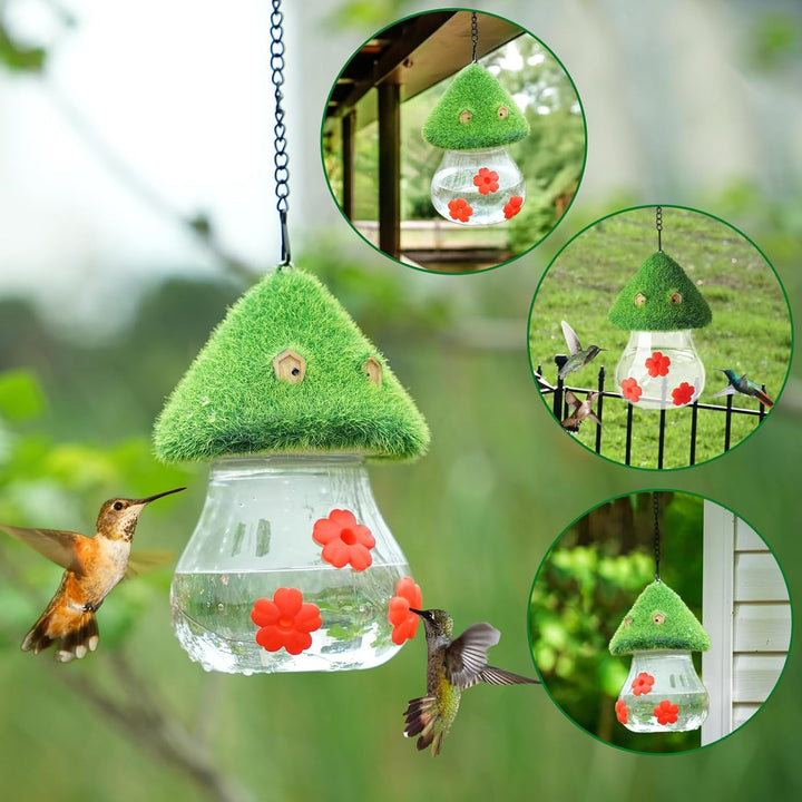 SAMHEOUTDOOR Mushroom Shape Plastic Hummingbird Feeder