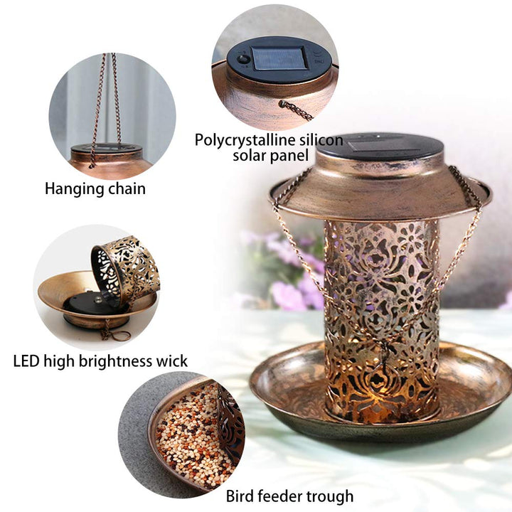 SAMHEOUTDOOR 2lb. Metal Solar Power Bird Feeder