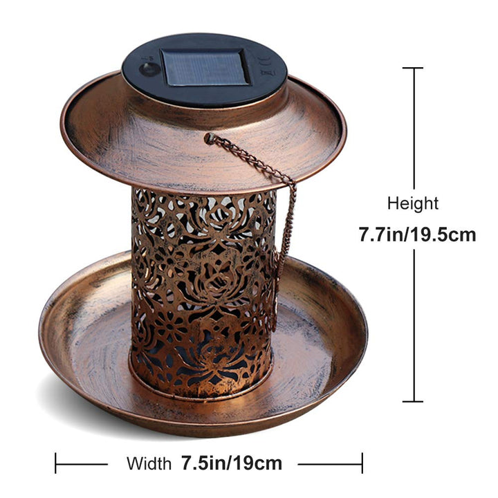 SAMHEOUTDOOR 2lb. Metal Solar Power Bird Feeder