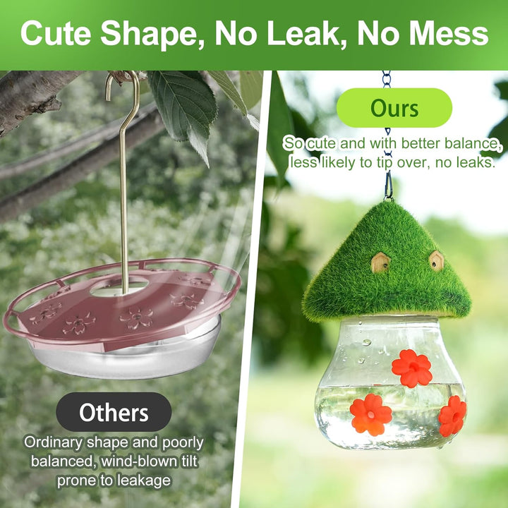 SAMHEOUTDOOR Mushroom Shape Plastic Hummingbird Feeder