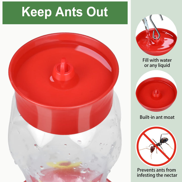 SAMHEOUTDOOR 16 oz. Flower Lamp Plastic Hummingbird Feeder