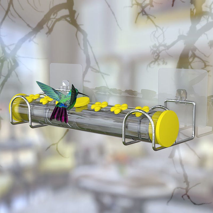 Window Hummingbird Feeder With 6 Ports（Yellow）