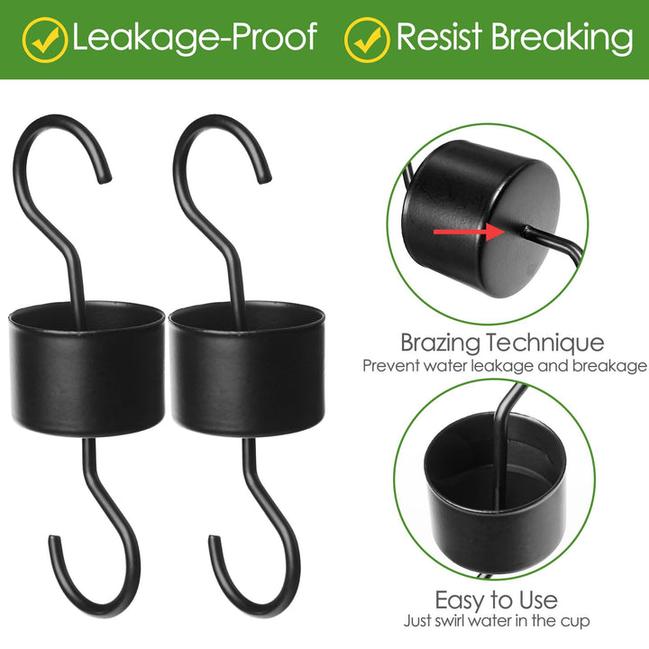 SAMHEOUTDOOR 2 Pcs Ant Moat Metal Hooker for Hummingbird Feeder