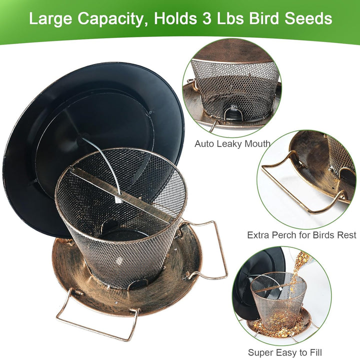 SAMHEOUTDOOR 3lb. Hanging Copper Bird Feeder for Garden