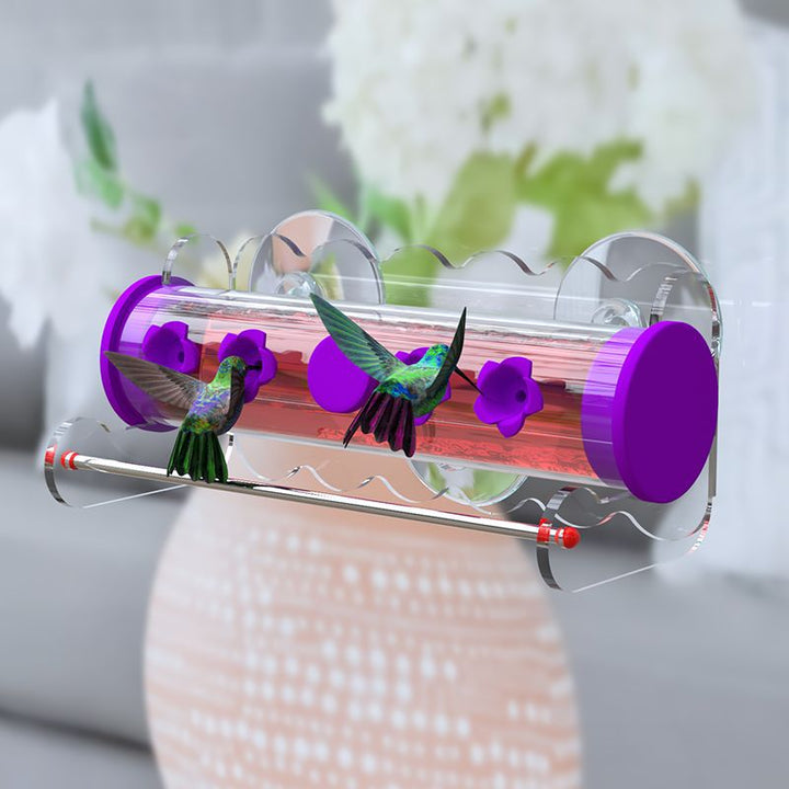 Suction Cup Window Purple Hummingbird Feeder