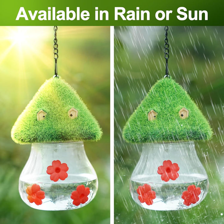 SAMHEOUTDOOR Mushroom Shape Plastic Hummingbird Feeder