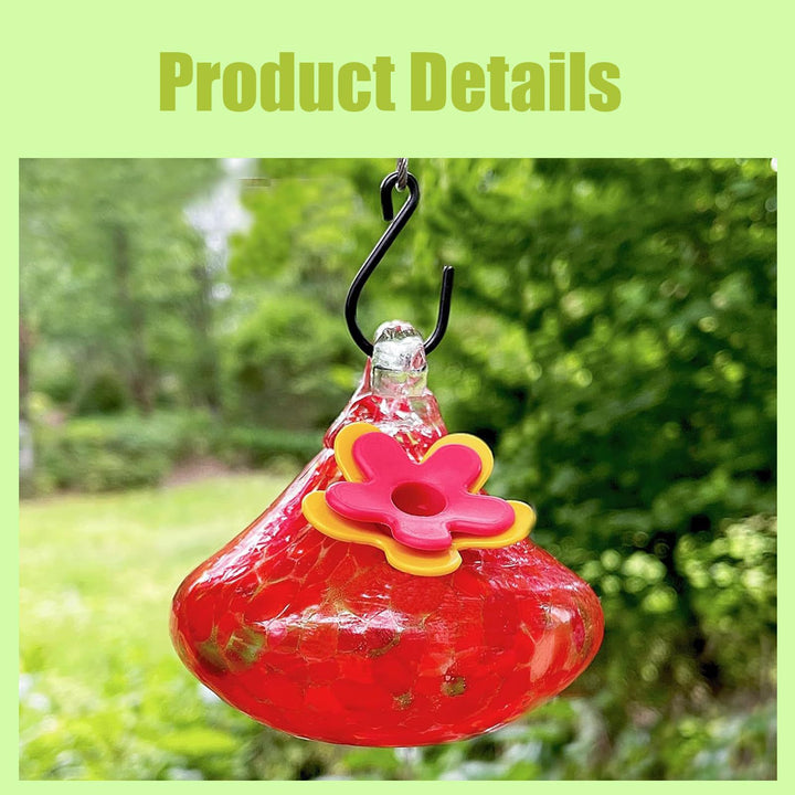 6 Pcs Set Charming Glass Wind Chimes Hummingbird Feeders