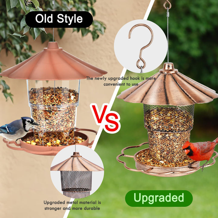 SAMHEOUTDOOR 2lb. Double Layer Retractable Metal Bird Feeder